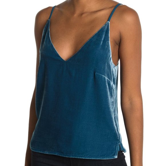 L'AGENCE Tops - NEW L'Agence Women Gabriella Velvet Silk Cortez Spaghetti Strap Tank Top